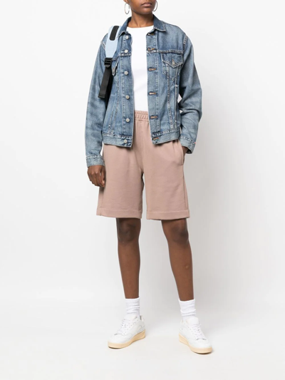 Shop Styland X Notrainproof Cotton Bermuda Track Shorts In Brown