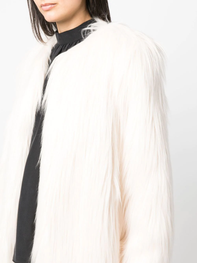Styland Faux-fur Gilet Jacket In Weiss