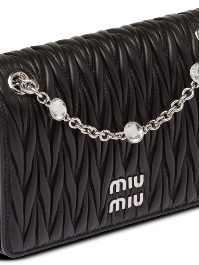 Miu Miu Leather Cross-body Bag In Black