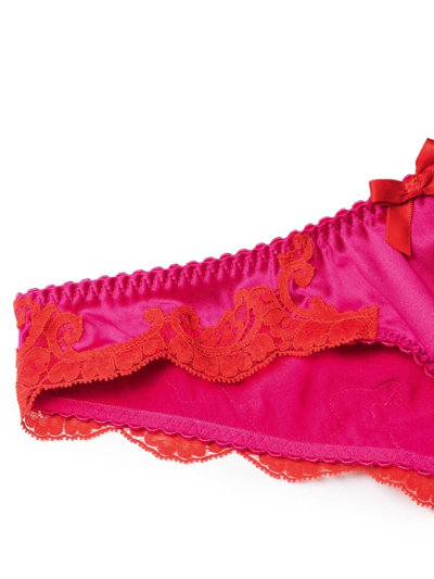Shop Agent Provocateur Molly Lace-detailed Briefs In Pink