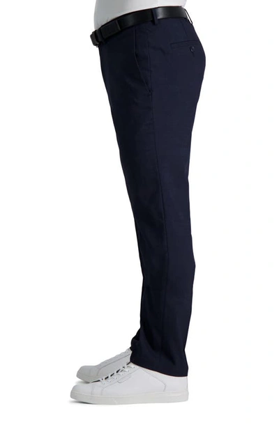 Shop Kenneth Cole Reaction Sharkskin Slim Fit Stretch Dress Pant In Dark Navy