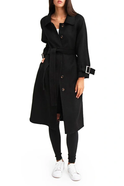 Belle & Bloom Shore To Shore Wool Coat In Black