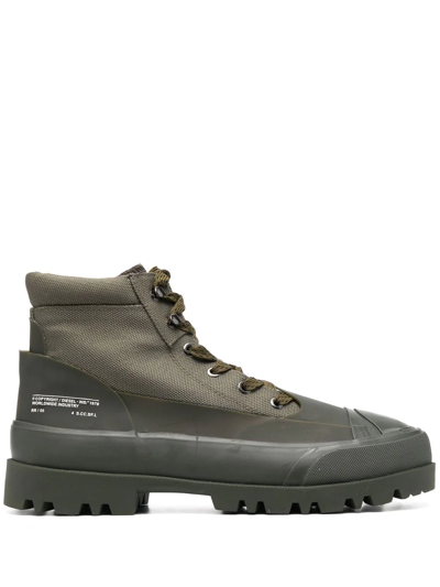 Shop Diesel Hiko Hybrid Lace-up Boots In Green