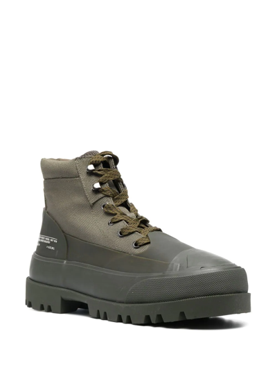 Diesel Hiko Hybrid Lace-up Boots In Green