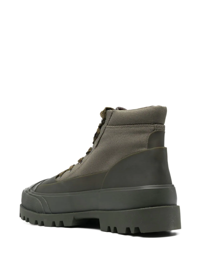 Shop Diesel Hiko Hybrid Lace-up Boots In Green