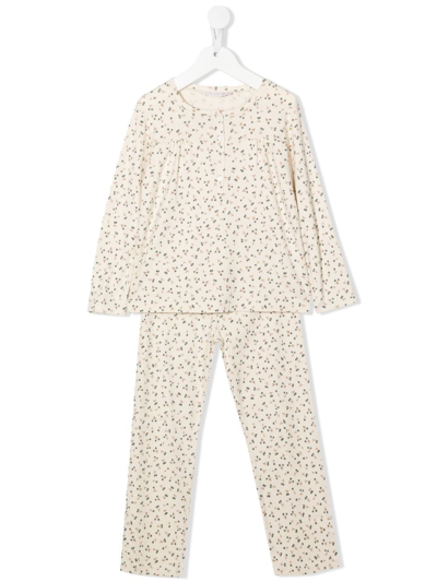 Bonpoint Kids' Bellina Printed Cotton Pajama Set In Neutrals | ModeSens