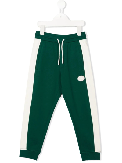 Emporio Armani Color-block Track Pants In Green