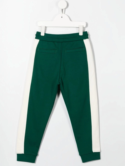 Emporio Armani Color-block Track Pants In Green