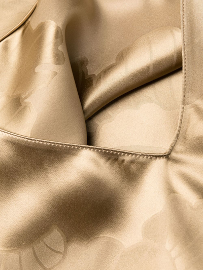 Carine Gilson Silk Jacquard Camisole In Yellow