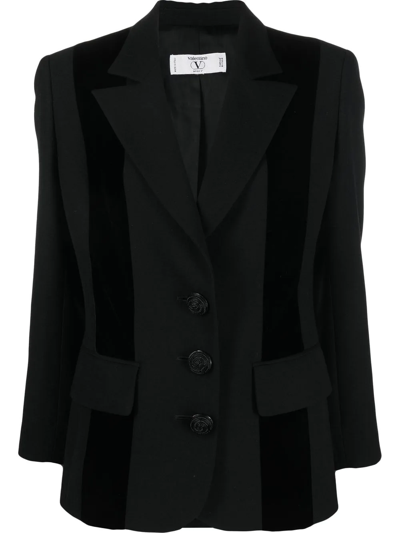 Pre-owned Valentino 1980s Single-breasted Blazer In Black