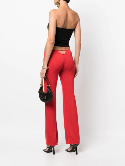 Pre-owned Dolce & Gabbana 2000s Straight-leg Trousers In Red