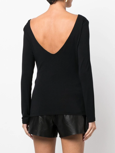 Pre-owned Versace 2000s Sequinned Long-sleeved Top In Black