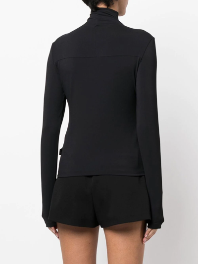 Pre-owned Versace 2000s Cut-out Long-sleeve Top In Black
