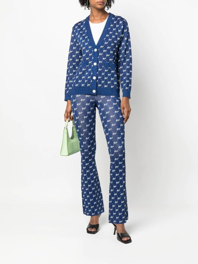 Baum Und Pferdgarten Logo-print Cardigan In Blue