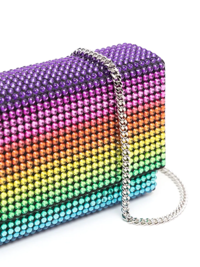 Shop Amina Muaddi Paloma Crystal-embellished Clutch Bag In Multicolour