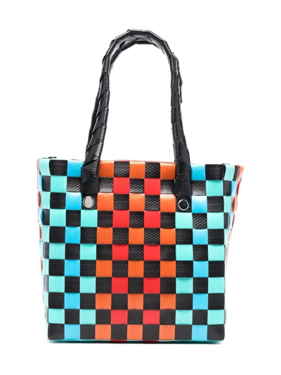 Shop Marni Micro-basket Tote Bag In Black