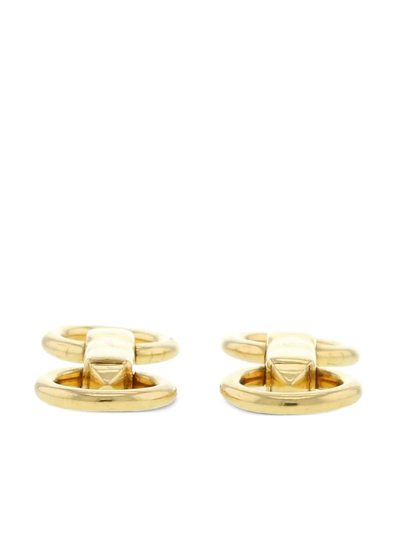 Pre-owned Cartier Yellow Gold Double Ring Cufflinks