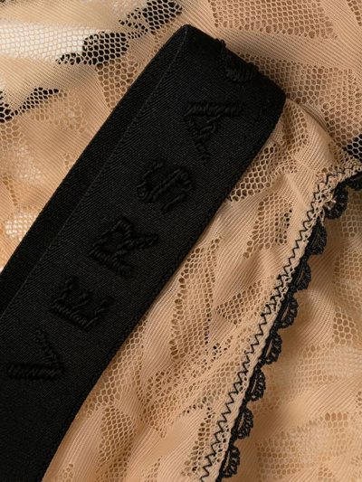 Versace All-over Monogram-pattern Briefs In Neutrals