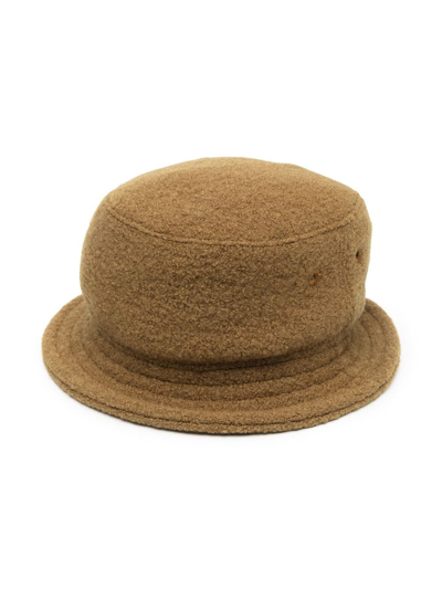 Shop Bonpoint Woven Wool Bucket Hat In Green