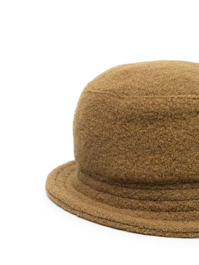 Shop Bonpoint Woven Wool Bucket Hat In Green