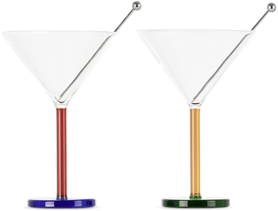 Shop Sophie Lou Jacobsen Multicolor Piano Cocktail Glass Set In Dizzy