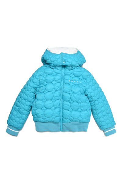 Shop Marni Mj96f Jacket  In Turquoise
