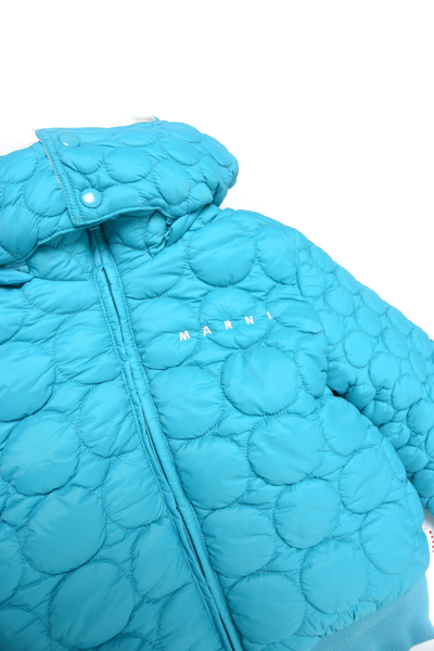 Shop Marni Mj96f Jacket  In Turquoise