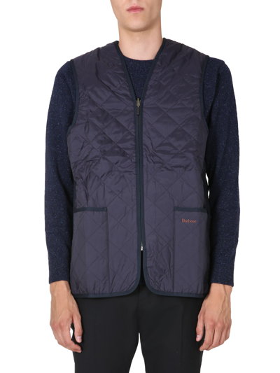 Shop Barbour Quilted Vest In Blu