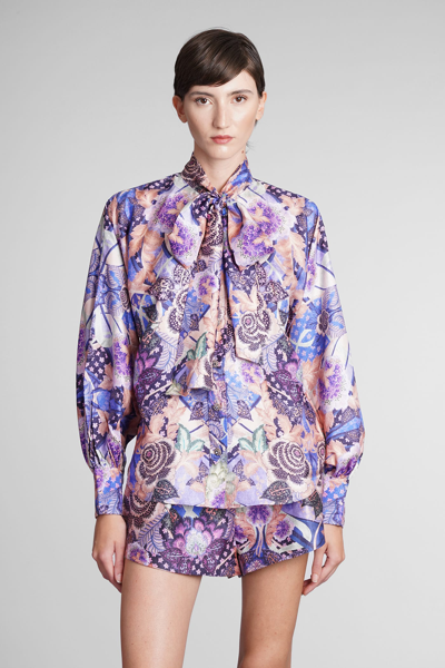 Shop Zimmermann Blouse In Multicolor Silk