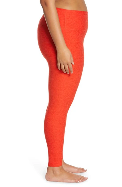 Shop Beyond Yoga High Waist Midi Leggings In Redflower-scarlet