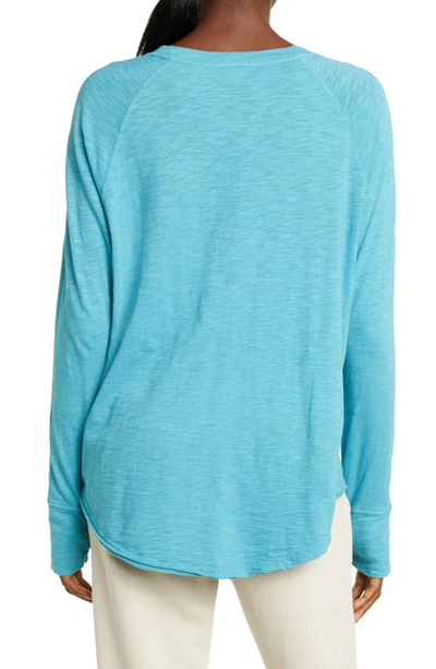 Shop Zella Relaxed Long Sleeve T-shirt In Teal Reef