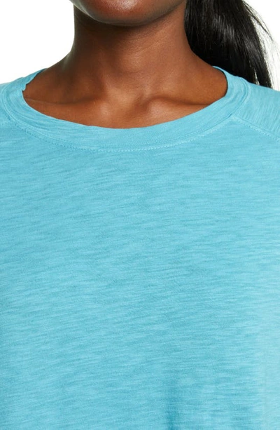 Shop Zella Relaxed Long Sleeve T-shirt In Teal Reef