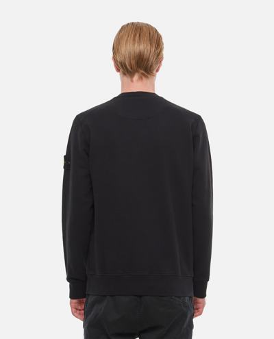Shop Stone Island Cotton Sweatshirt In Black