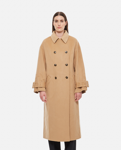 Loulou Studio Boras Oversized Double-breasted Wool And Cashmere-blend Coat In Beige