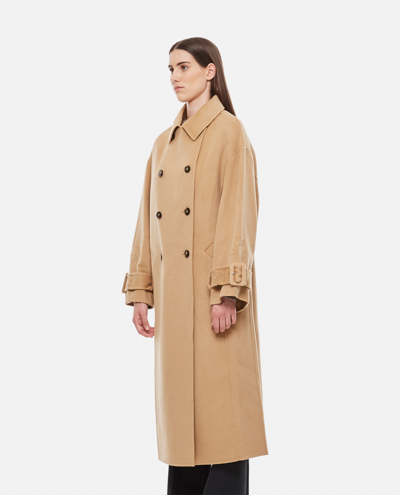 Loulou Studio Boras Oversized Double-breasted Wool And Cashmere-blend Coat In Beige