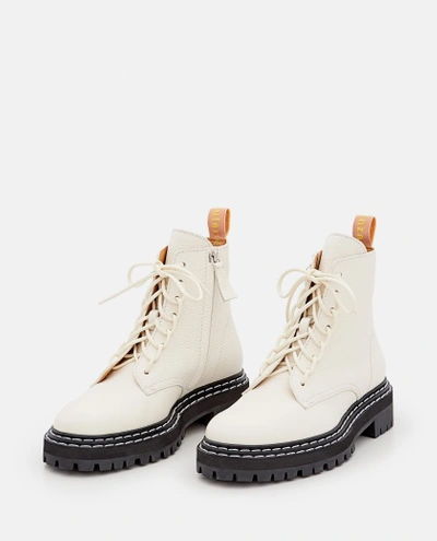 Shop Proenza Schouler Combat Boots In White