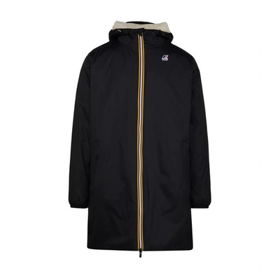 Kway Le Vrai 3.0 Eiffel Orsetto Long Lined Parka In Black Pure | ModeSens