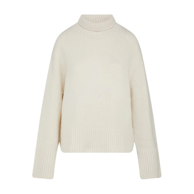 Shop Lisa Yang Fleur Cashmere Turtleneck Sweater In Cream