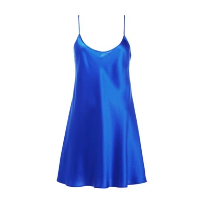 Shop La Perla Silk Slip Dress In Yves Klein