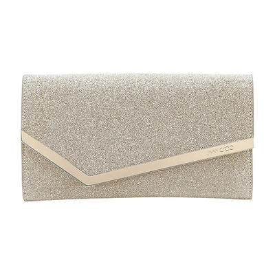 Shop Jimmy Choo Emmie Clutch Bag In Champagne