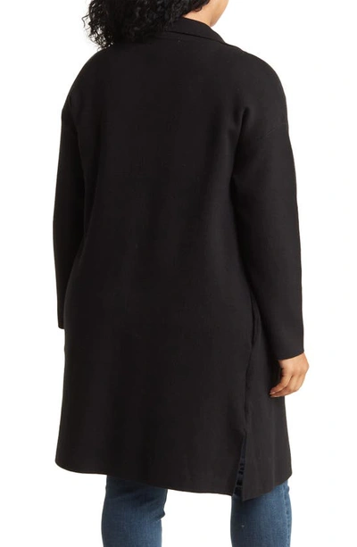 By Design Lola Notch Collar Tunic Cardigan In Black