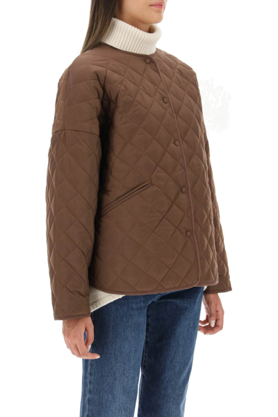 Shop Totême Oversized Quilted Jacket In Brown