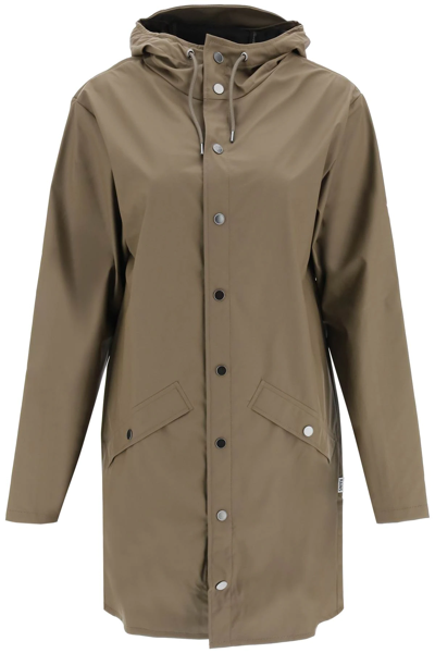 Rains Waterproof Long Rain Jacket In Brown | ModeSens