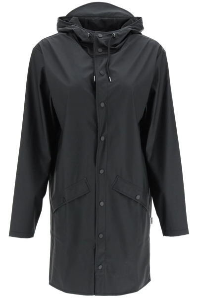 Shop Rains Long Rain Jacket In Black