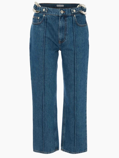 Shop Jw Anderson Chain Link Slim Fit Denim Jeans In Blue