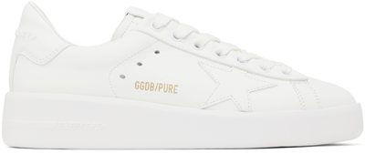 Shop Golden Goose White Purestar Sneakers In 10100 Optic White