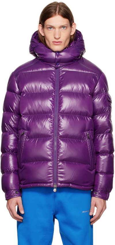 Shop Moncler Purple Maya Down Jacket In 61c Purple