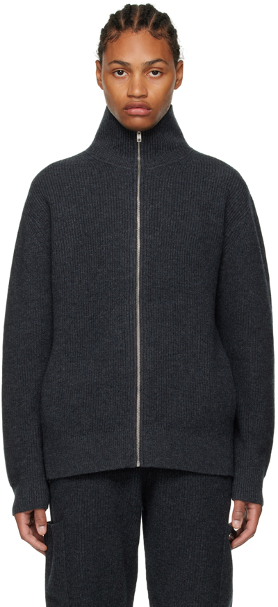 Shop Helmut Lang Gray Doubled Sweater In Dark Heather Grey -