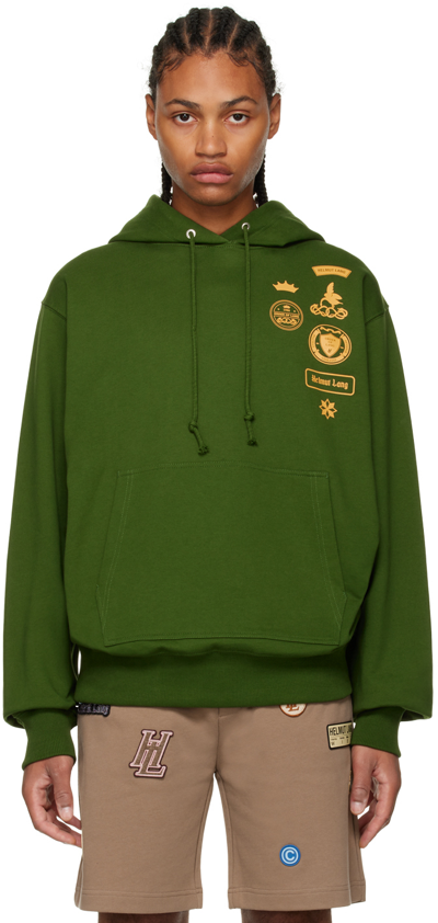 Shop Helmut Lang Green Societas Hoodie In Evergreen - F5p