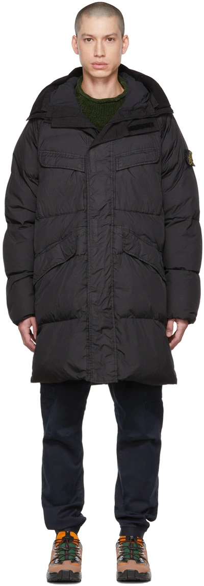 Stone Island Black Garment-dyed Crinkle Reps Ny Down Jacket In V0029 Black  | ModeSens